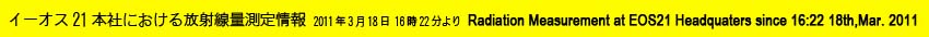 放射線量計測情報/Radiation Measurement Information